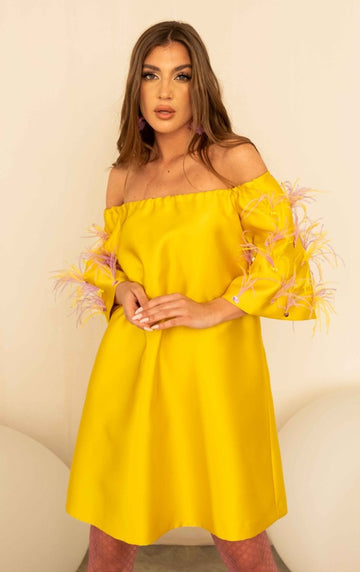 Abito a Sacchetto C/Piume Floriana Formisano F24-208